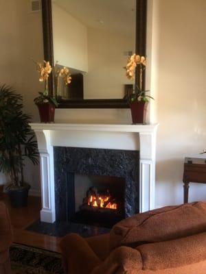 I'm so happy the weather has cooled and now we can enjoy the fireplace that Red Hot Hearth & Home installed this year. We are loving it!