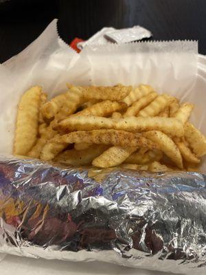 Lamb/beef gyro and fries