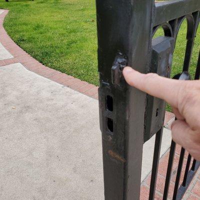 Moved the "stop" of the iron gate so the gate would open towards the house instead of the street.