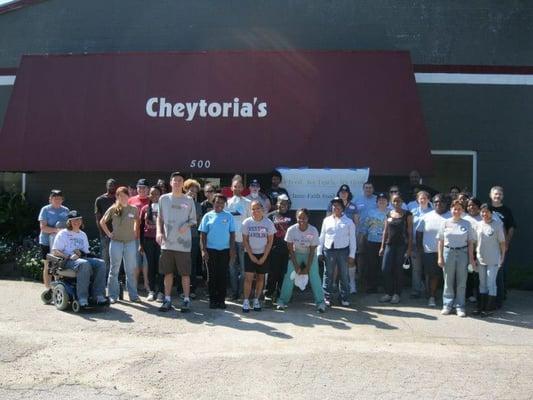 Volunteers helped refurbish a warehouse for Inter-Faith Food Shuttle's new Agricultural Center in downtown Raleigh, 9/11/2012.