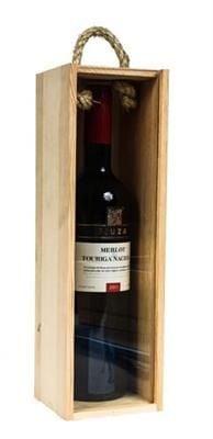 Wooden wine gift box with lucite lid