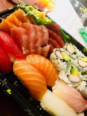 Sushi and sashimi Bento. $30