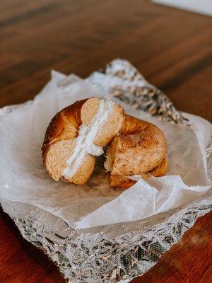 French toast bagel with vanilla bean cream cheese