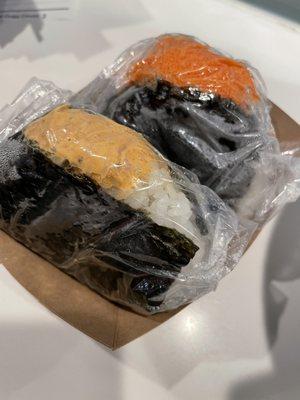 Spicy Tuna Onigiri and Mentaiko Mayo Onigiri