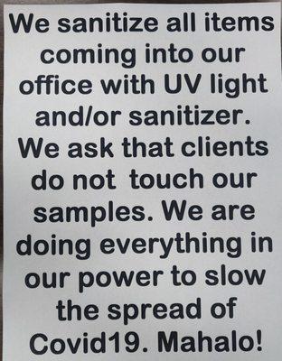 All these extra precautions seem like a silly hassle sometimes, but together we can stop the spread. Mahalo for your understanding!