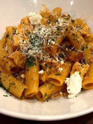 Vodka rigatoni with lemon ricotta