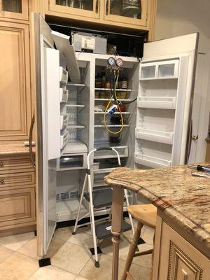 Viking Refrigerator maintenance and recharge, Tech Adam