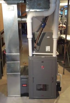 High Efficiency Furnace With Air Conditioning And Media Filter.