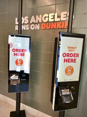 Two state of the art ordering kiosk.