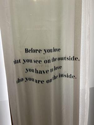 Cute/inspiring messages in front of the mirror.