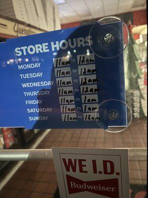 Store hours listed are different.