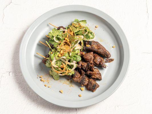 Beef Suya Skewers
Bavette, Suya Spice, and Peanuts