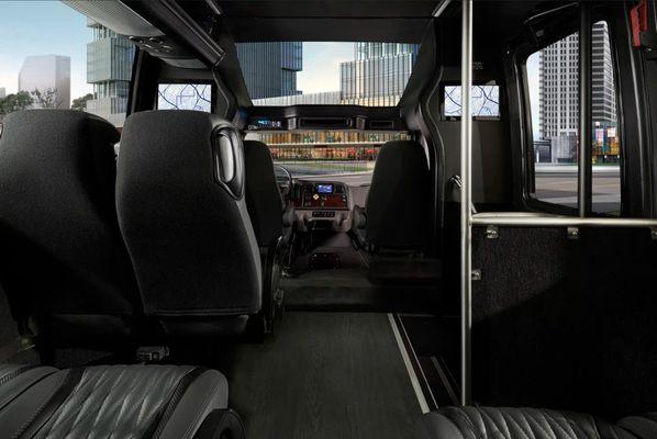 28-passenger luxury mini coach - interior pictures