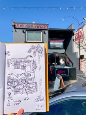 A sketch I did in the front of Ace Tatoo and Mike's Taco