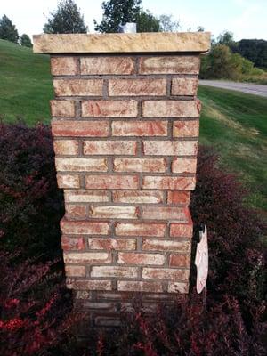 brick pillars and chimneys