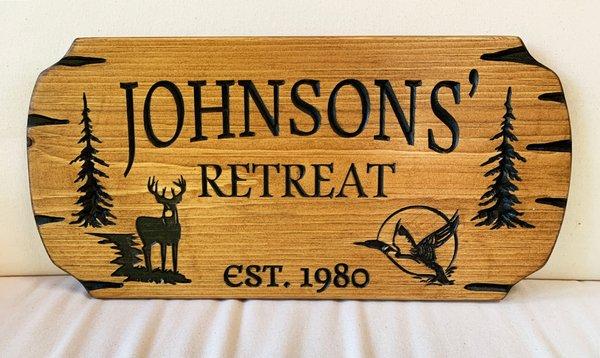 Family Cabin Personalized Wood Sign