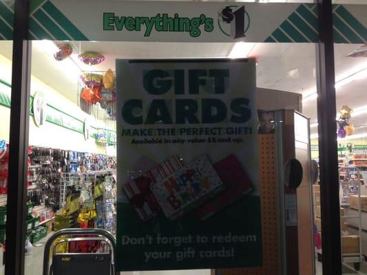 Gift cards for sale...