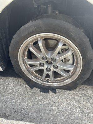 My blown out tire