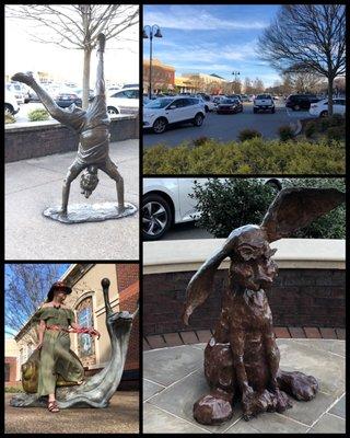 Statues around the shopping center