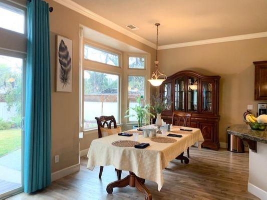 Beautiful Board and Care dining room in Carmichael, CA.