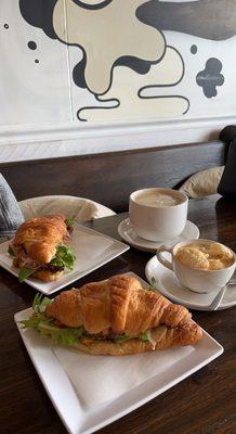 The Ham Croissant Sandwich, Cappuccino, & Affogato