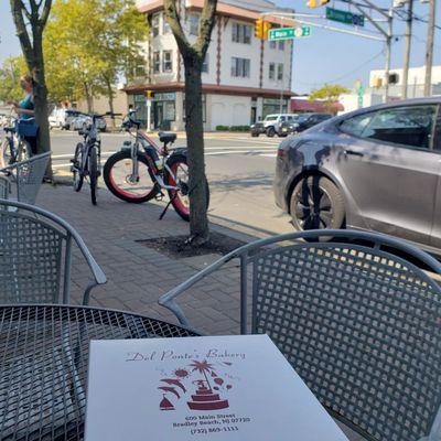 Sidewalk tables for a beautiful morning.