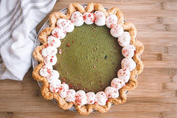 Strawberry Matcha Boba Pie