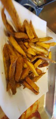 Very dry and burned fries