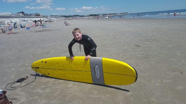 First time surfing.