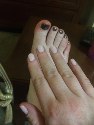 Mani and pedi done by Cherry