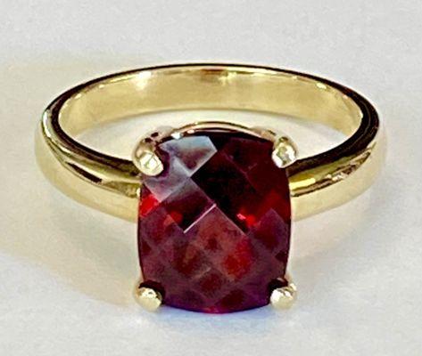 Custom made garnet ring