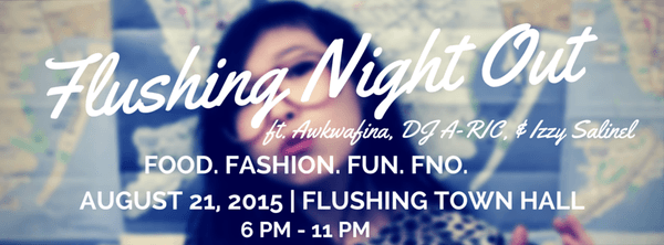 AWKWAFINA IS COMING TO #FNO. That's right, the #yellowranger is coming to Flushing Night Out on Fri, Aug 21, 6-11pm @FlushingTwnHall