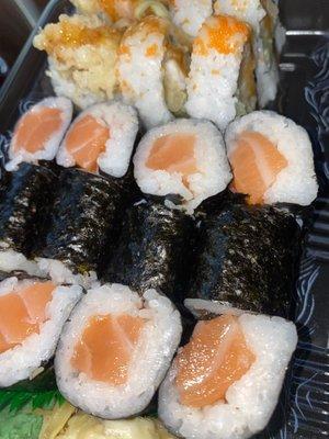 Salmon roll & 2. Shrimp Tempura Roll