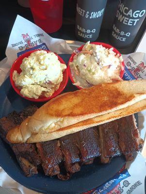 Barbecue Ribs Coleslaw Potato Salad & Garlic Bread