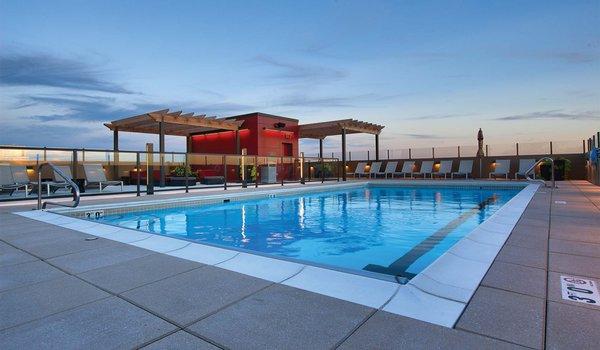 Hang out at the rooftop pool and social deck