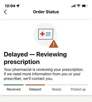 Three day pending Prescription delay