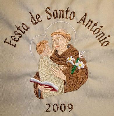 Santo António, Saint Anthony Festa de Santo António  Actual Size: 175.2 mm W x 167.6 mm H Stitch Count: 32,610 Location:  On Apron