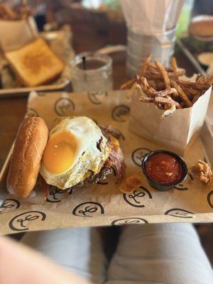 Donut brunch burger