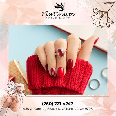 Come to us for the best manicures and pedicures in town!!!
 We provide a wide variety of nail polish colors, glitter designs, and nail ar