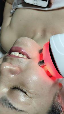 Ultrasonic LED treatment