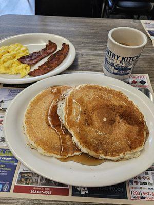 Bacon eggs pancakes 2 of each