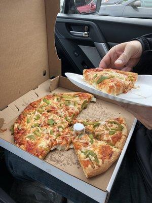 Mary's Deli means eating pizza pulled over in the car, while it's hot. (But it's also good cold!)