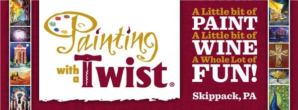 Painting With A Twist is a little bit of paint, a little bit of wine, and a whole lot of FUN!