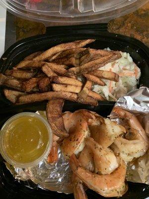 Scampi's, fries & coleslaw