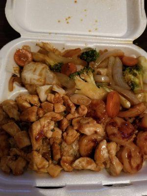 Chicken and shrimp with extra veggies