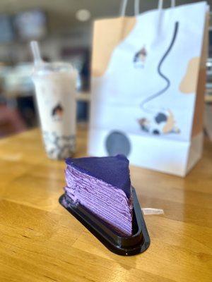 Taro Mille Crepe Cake