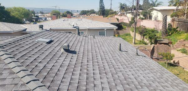 Completed roofing