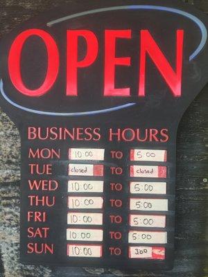 New Spring hours