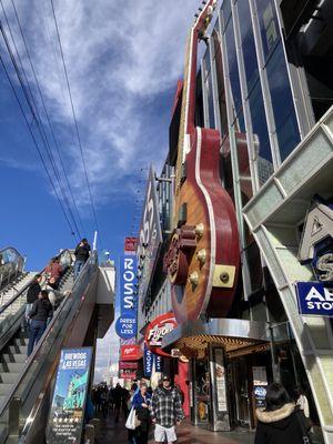 Look for the Hard Rock Cafe guitar or Ross. It's right in the middle.