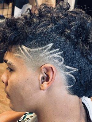 Burst fade with design